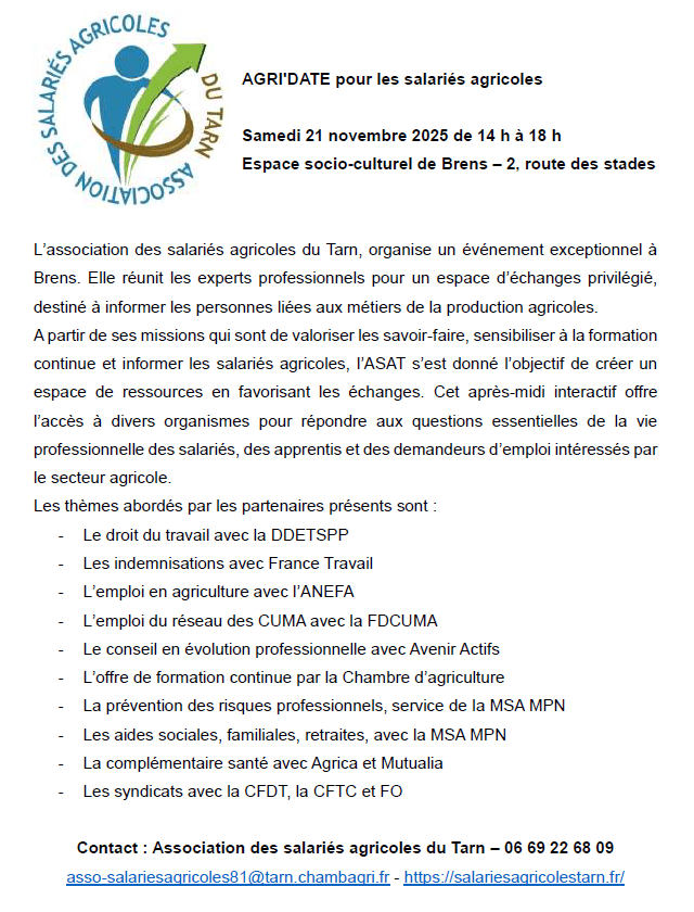 ComAgriDate25 - Salariés agricoles du Tarn
