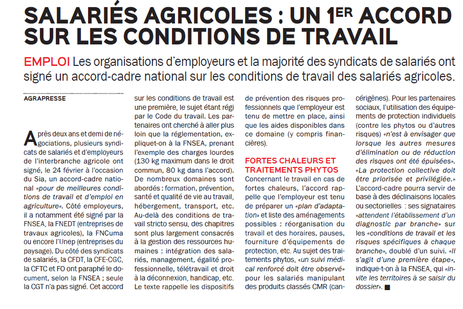 1erAccordConditionsTravail - Salariés agricoles du Tarn