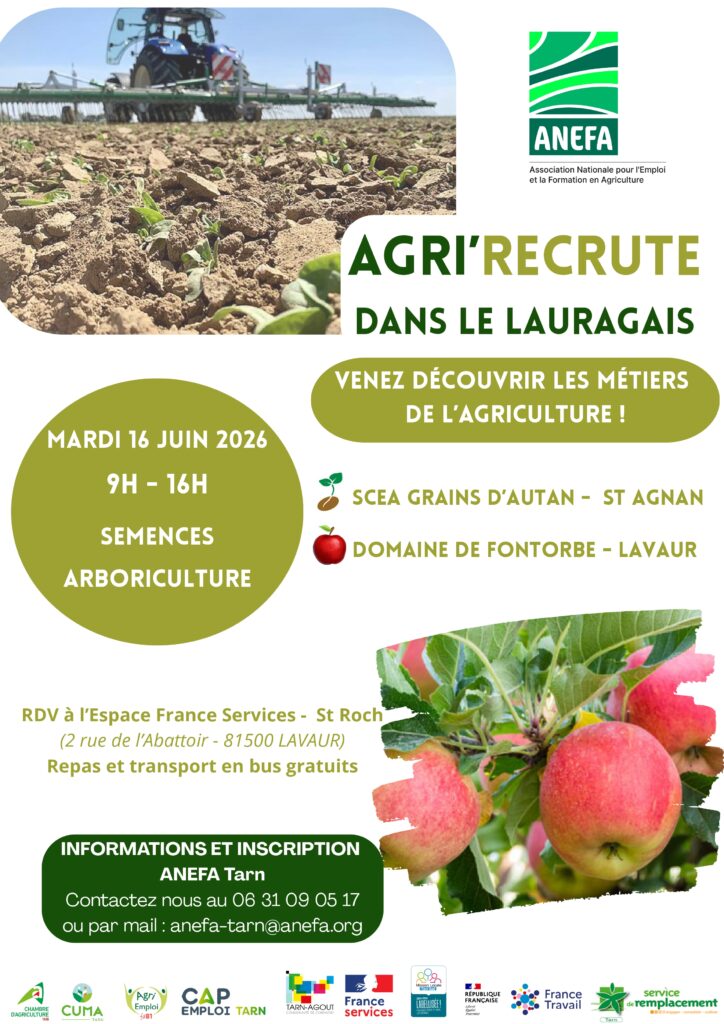 AfficheAGRiRECRUTELauragais16062026 page 0001 - Salariés agricoles du Tarn
