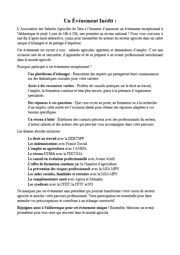 agridate jpg - Salariés agricoles du Tarn