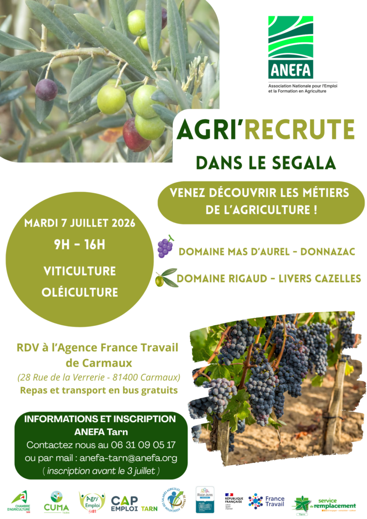 AfficheAGRiRECRUTESegala07072026 - Salariés agricoles du Tarn