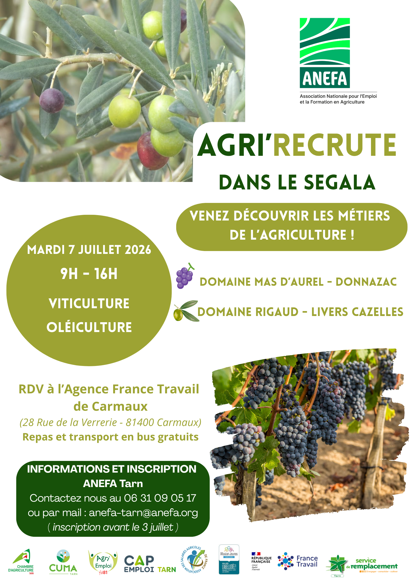 AfficheAGRiRECRUTESegala07072026 - Salariés agricoles du Tarn