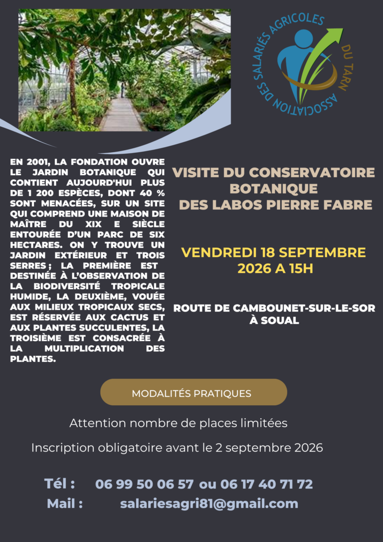 Visite du conservatoire affiches png 2 - Salariés agricoles du Tarn