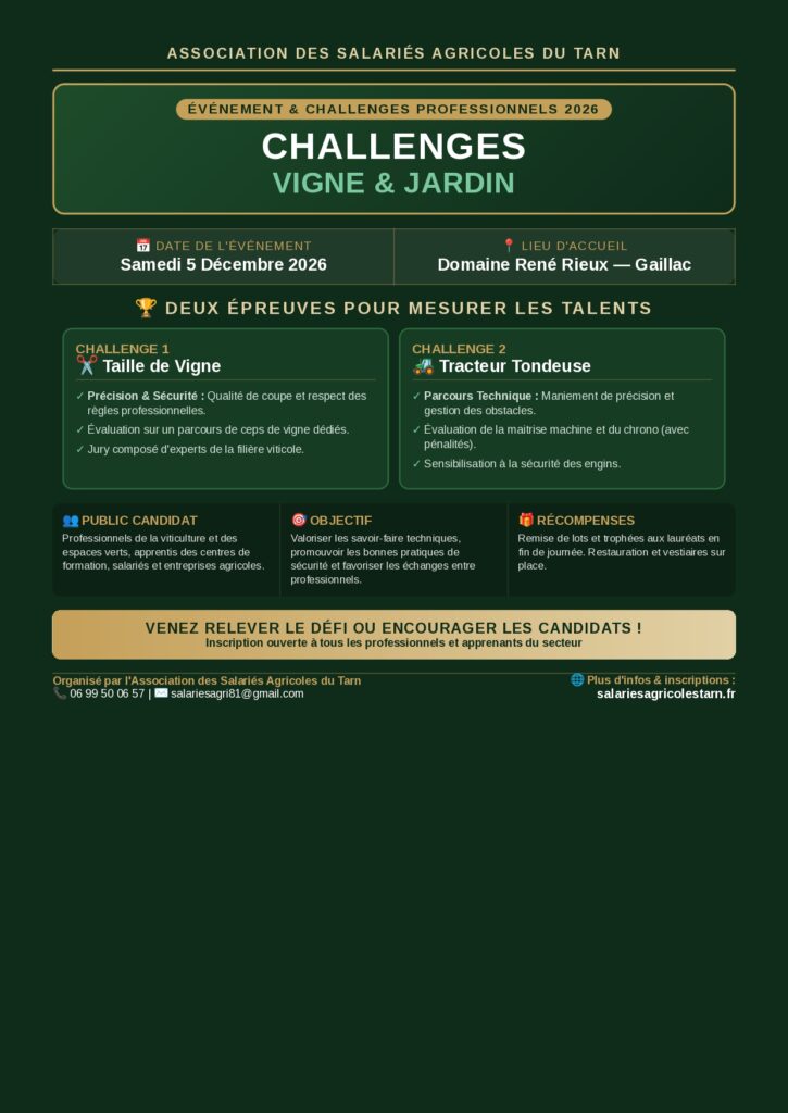 Affiche Challenges Vigne et Jardin 2026 V2 page 0001 - Salariés agricoles du Tarn