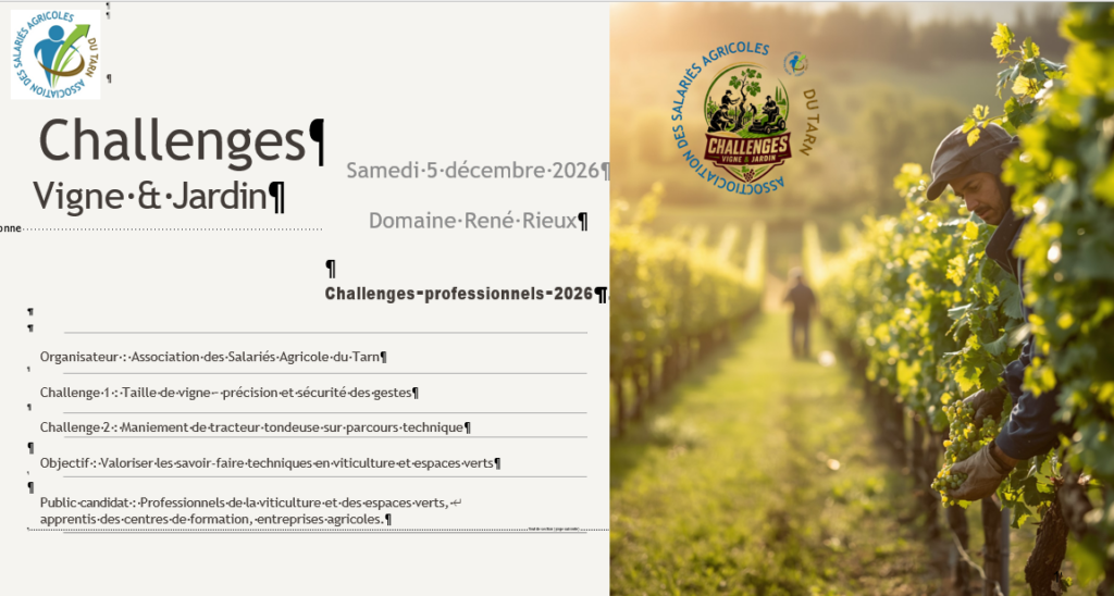 ChallengesVigneJardin - Salariés agricoles du Tarn