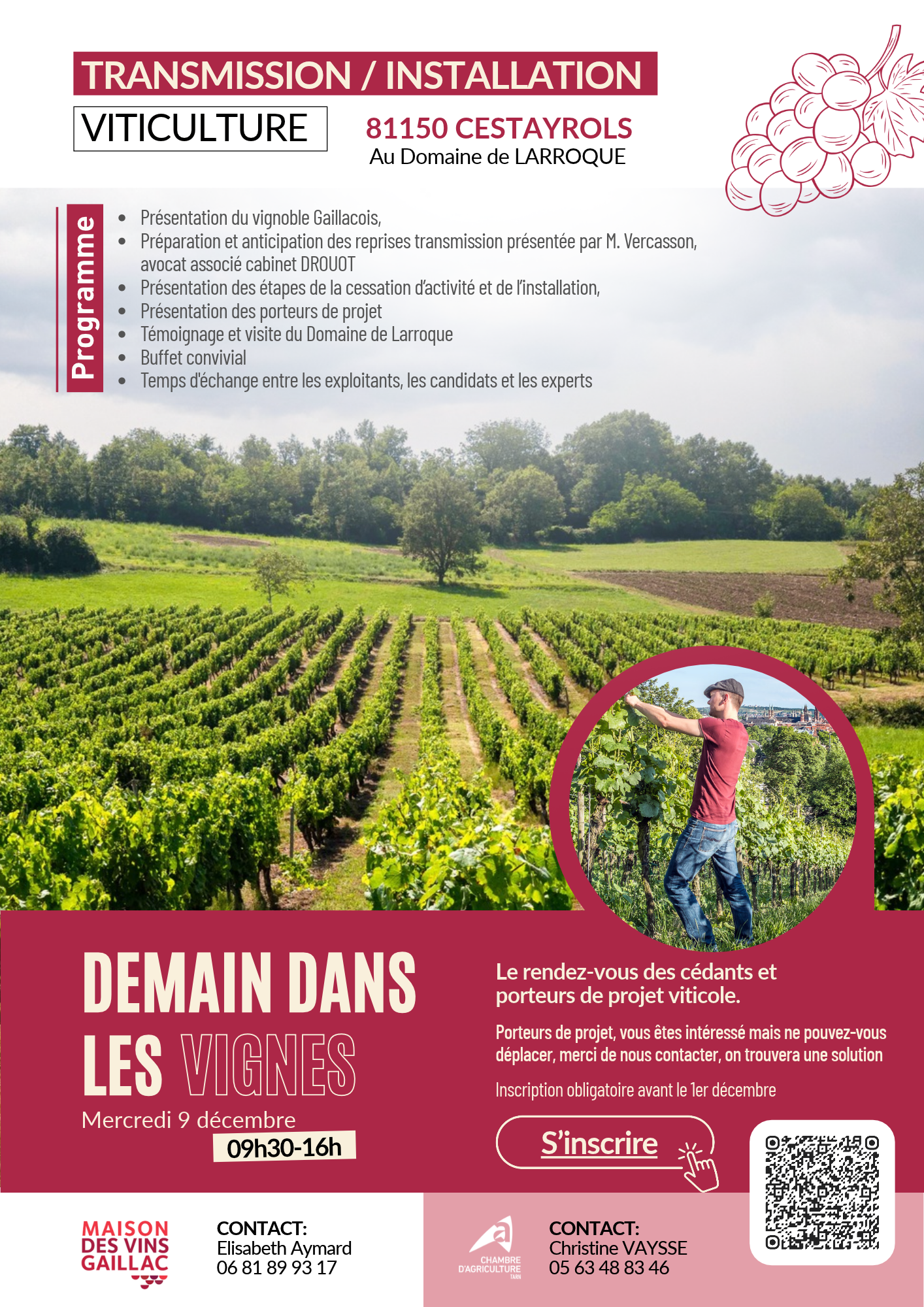 AfficheForumViti - Salariés agricoles du Tarn